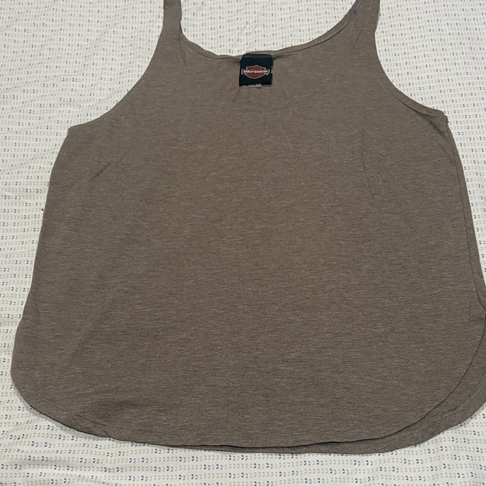 Harley-Davidson Women's Taupe Brown Scoop Neck Tank